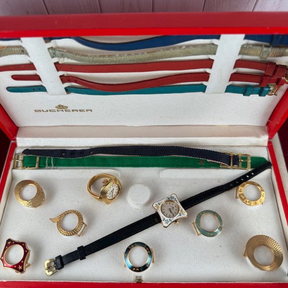 Vintage Swiss Bucherer Windup Ladies Ring and Watch with Interchangeable Bezels - Picture 5 of 8